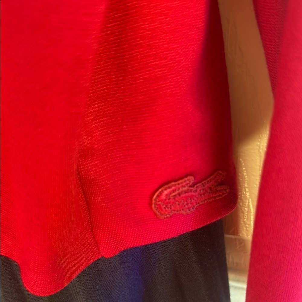 Lacoste Red Sweater with navy tank dress. Attached at shoulders. - Picture 8 of 8